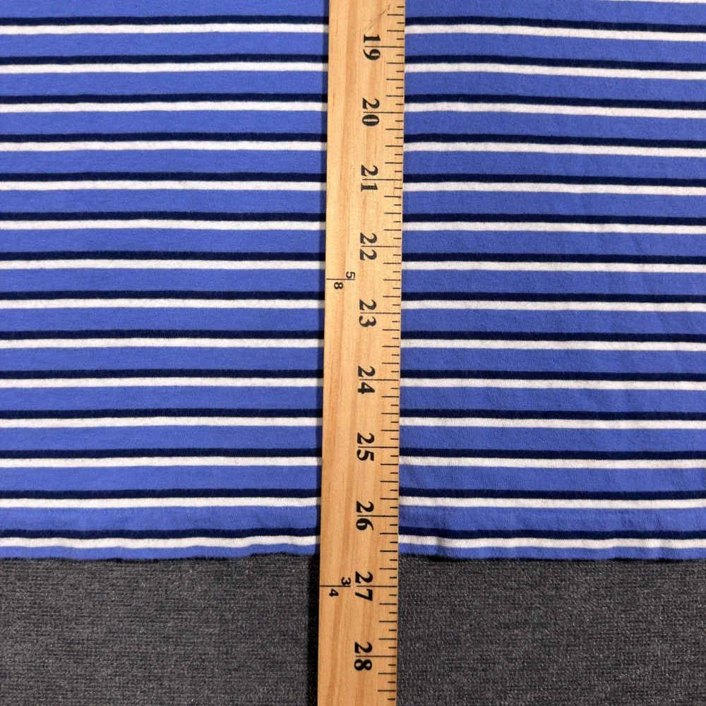 Polo Ralph Lauren Polo Shirt Mens Large Blue Striped Classic Fit Pocket SS